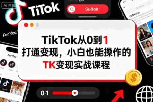 TikTok从0到1打通变现，小白也能操作的TK变现实战课程-网创资源