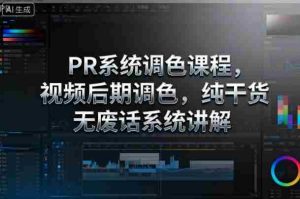PR系统调色课程，视频后期调色，纯干货无废话系统讲解-网创资源