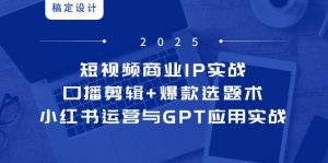 短视频商业IP实战6期：口播剪辑+爆款选题术，小红书运营与GPT应用实战-网创资源