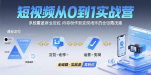 （15570期）短视频从0到1的实战营：系统覆盖商业定位,内容创作到变现闭环的全链路技能-网创资源