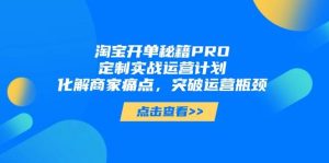 淘宝开单秘籍PRO，定制实战运营计划，化解商家痛点，突破运营瓶颈-网创资源