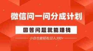 微信问一问分成项目，回答问题就能賺钱，小白也能轻松日入2张-网创资源