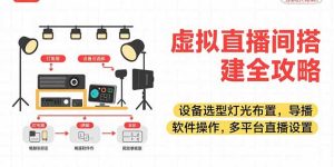 （15404期）虚拟直播间搭建全攻略，设备选型灯光布置，导播软件操作，多平台直播设置-网创资源