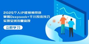 2025个人IP短视频带货，掌握Deepseek+千川投流技巧，实现全域流量变现-网创资源