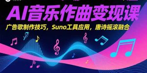 （15370期）AI音乐作曲变现课，广告歌制作技巧，Suno工具应用，唐诗摇滚融合-网创资源