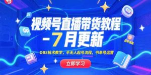 （15360期）视频号直播带货教程-7月更新，OBS技术教学，半无人起号流程，书单号运营-网创资源