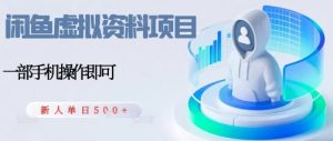 闲鱼虚拟资料项目，每天一小时，新人日入5张-网创资源