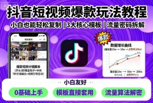 抖音短视频爆款玩法教程，小白也能轻松复制-网创资源