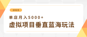 4月虚拟项目垂直玩法，冷门爆品+垂直蓝海，单店月入5000+-网创资源