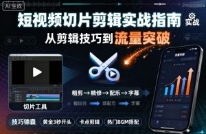 短视频切片剪辑实战指南，从剪辑技巧到流量突破-网创资源
