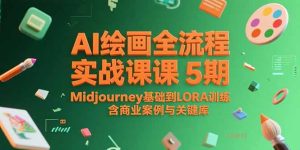 （15278期）AI绘画全流程实战课5期，Midjourney基础到LORA训练，含商业案例与关键词库-网创资源