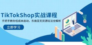 TikTokShop实战课程，手把手教你低成本启动，东南亚无货源玩法全解析-网创资源