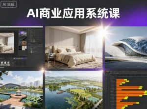 AI商业应用系统课，室内-软装-建筑-景观，智能设计+效果图+动画画实战-网创资源