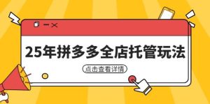 25年拼多多全店托管玩法，矩阵动销裂变玩法如何低风险盈利 新手运营秘籍-网创资源