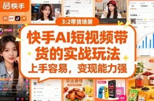 快手ai短视频带货的实战玩法，上手容易，变现能力强-网创资源