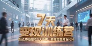 （15200期）7天咨询师变现训练营，新经济机遇加五大系统，构建完整商业闭环-网创资源