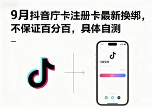 9月抖音庁卡注册卡最新换绑，不保证百分百，具体自测-网创资源