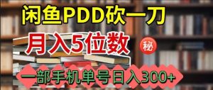 闲鱼PDD砍一刀，一部手机就可以操作，单号日入3张-网创资源