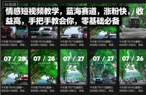 情感短视频教学，蓝海赛道，涨粉快，收益高，手把手教会你，零基础必备-网创资源