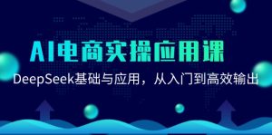 （15075期）AI电商实操应用课：DeepSeek基础与应用，从入门到高效输出-网创资源
