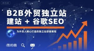 B2B外贸独立站建站+谷歌SEO，为外贸人精心打造的独立站获客教程-网创资源