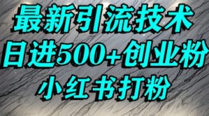 小红书精准引流创业粉，前辈求带孩子走投无路了，单人操作日引500+精准创业粉-网创资源