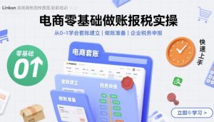 电商零基础做账报税实操快速上手，从0-1学会套账建立，做账准备，企业税务申报-网创资源