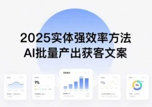 实体强效率方法：AI批量产出获客文案，2025年普通人拥抱AI，实现实体创收-网创资源