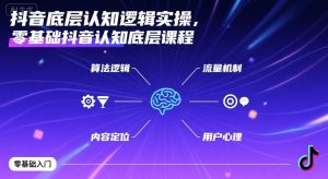 抖音底层认知逻辑实操，零基础抖音认知底层课程-网创资源