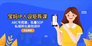 （14821期）宝妈IP人设矩阵课：ABC号搭建，批量SOP，私域转化高效闭环-网创资源