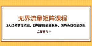 （14763期）无界流量矩阵课程，3大红榜蓝海挖掘，趋势矩阵流量飙升，强势免费引流逻辑-网创资源