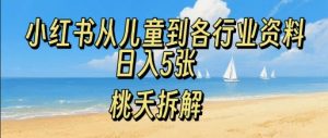 小红书从儿童到各行业学习资料，日入5张-网创资源