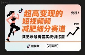 超高变现的短视频减肥细分赛道，减肥账号抖音实战训练营-网创资源