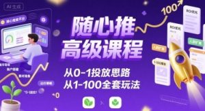随心推高级课程，从0-1投放思路，也有从1-100的全套玩法-网创资源