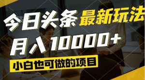 （14675期）今日头条最新风口,视频掘金,小白也可月入过万,可以矩阵操作-网创资源