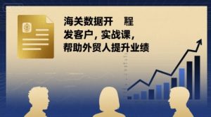 海关数据开发客户实战课，帮助外贸人提升业绩-网创资源