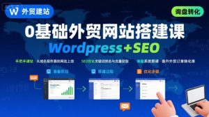 WordPress外贸建站+SEO优化课程，手把手教你从0到1搭建可获得询盘的外贸网站-网创资源