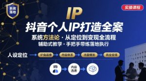 抖音个人IP系统落地实操大课，实操课程，辅助落地-网创资源