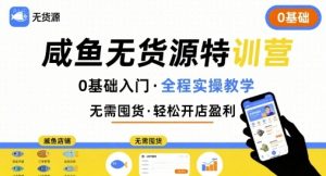 无货源特训营，0基础带你玩转咸鱼无货源-网创资源