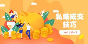 （14601期）私域成交技巧，帮你从入门到精通，破解四大痛点，快速变现，轻松收钱-网创资源