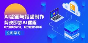 （14563期）AI绘画与视频制作，剪映即梦AI课程，8大模块学习，成为创作高手-网创资源