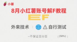 8月小红薯账号解封教程，外来技术，自行测试，不保证百分百-网创资源