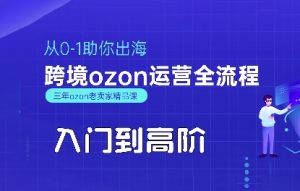 OZON入门到高阶全流程，从0-1助你出海，跨境ozon运营全流程-网创资源
