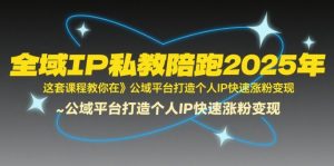 全域IP私教陪跑2025年，这套课程教你在​公域平台打造个人IP快速涨粉变现-网创资源