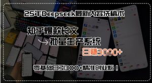 25年Deepseek最新内容洗稿术，知乎爆款长文批量生产系统，零基础日引300+精准创业粉!-网创资源