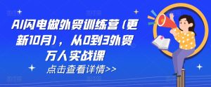 AI闪电做外贸训练营(更新25年6月)，从0到3外贸万人实战课-网创资源