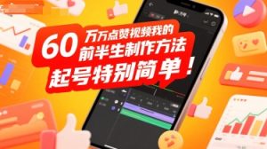 60W点赞视频我的前半生制作方法，起号特别简单-网创资源