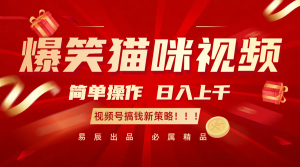 爆笑猫咪视频：简单操作，日入过千，视频号搞钱新策略！-网创资源