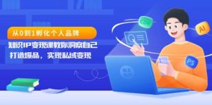 从0到1孵化个人品牌，知识IP变现课教你洞察自己，打造爆品，实现私域变现-网创资源