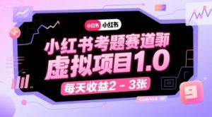 小红书考题赛道虚拟项目1.0，项目操作简单，每天收益2-3张-网创资源